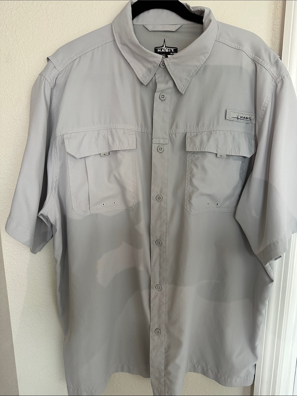 Men's Short-Sleeve Fishing Shirt - Light Gray
